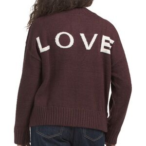 NWT La Biz brown & white LOVE Sweater - M
